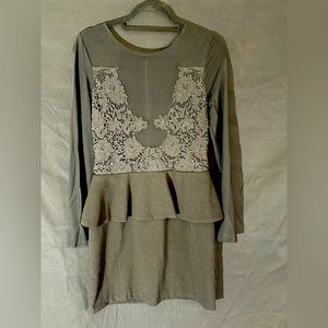 Sexy Mesh Floral Peplum LBD